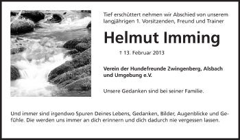 Traueranzeige von Helmut Imming von Echo-Zeitungen (Gesamtausgabe)