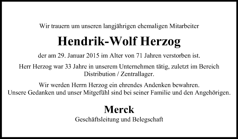  Traueranzeige für Hendrik-Wolf Herzog vom 19.02.2015 aus Echo-Zeitungen (Gesamtausgabe)