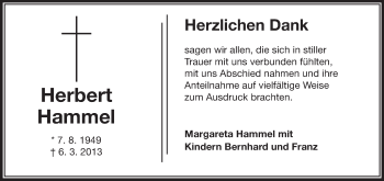 Traueranzeige von Rudi Hammel von Echo-Zeitungen (Gesamtausgabe)