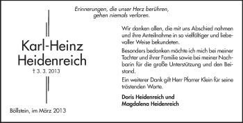 Traueranzeige von Karl-Heinz Heidenreich von Odenwälder Echo