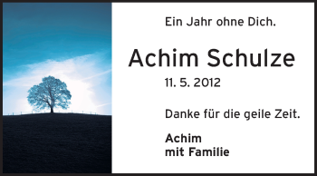 Traueranzeige von Achim Schulze von Odenwälder Echo