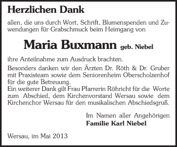 Traueranzeige von Maria Buxmann von Echo-Zeitungen (Gesamtausgabe)