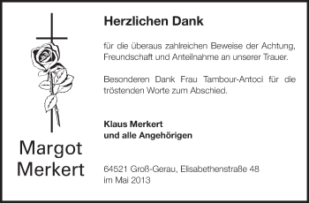 Traueranzeige von Margot Merkert von Rüsselsheimer Echo, Groß-Gerauer-Echo, Ried Echo