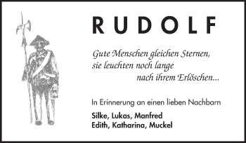 Traueranzeige von Rudolf  von Starkenburger Echo