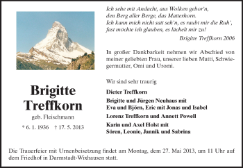 Traueranzeige von Brigitte Treffkorn von Echo-Zeitungen (Gesamtausgabe)