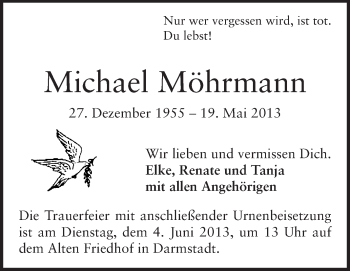 Traueranzeige von Michael Möhrmann von Echo-Zeitungen (Gesamtausgabe)