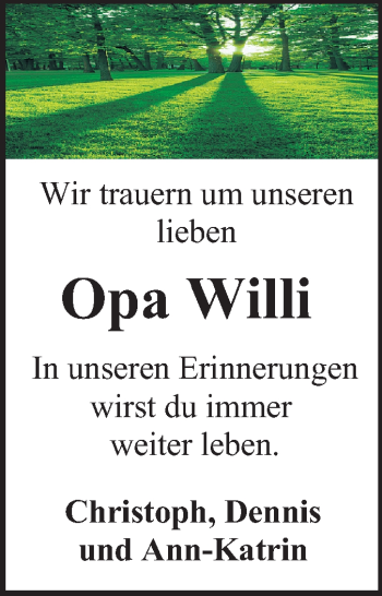 Traueranzeige von Willi Löb von Odenwälder Echo