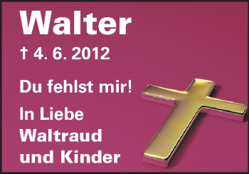 Traueranzeige von Walter  von Echo-Zeitungen (Gesamtausgabe)