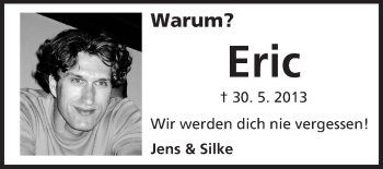 Traueranzeige von Eric  von Echo-Zeitungen (Gesamtausgabe)