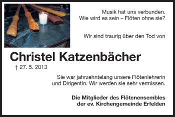 Traueranzeige von Christel Katzenbächer von Rüsselsheimer Echo, Groß-Gerauer-Echo, Ried Echo
