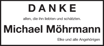 Traueranzeige von Michael Möhrmann von Echo-Zeitungen (Gesamtausgabe)