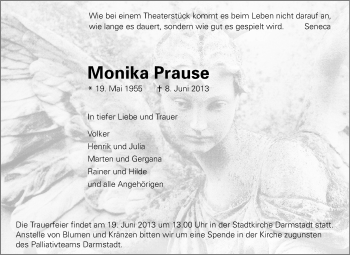 Traueranzeige von Monika Prause von Echo-Zeitungen (Gesamtausgabe)