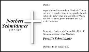 Traueranzeige von Norbert Schmidtmer von Echo-Zeitungen (Gesamtausgabe)