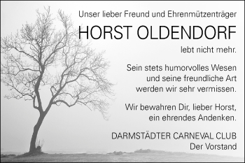 Traueranzeige von Horst Oldendorf von Echo-Zeitungen (Gesamtausgabe)