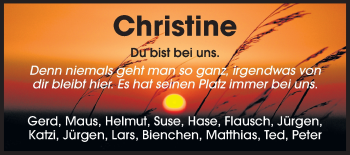 Traueranzeige von Christine Sturm von Echo-Zeitungen (Gesamtausgabe)