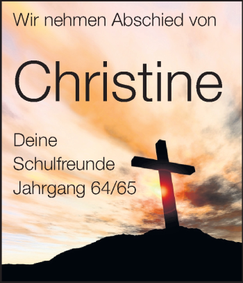 Traueranzeige von Christine Sturm von Echo-Zeitungen (Gesamtausgabe)