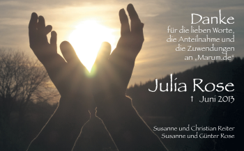 Traueranzeige von Julia Rose von Echo-Zeitungen (Gesamtausgabe)