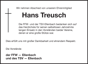 Traueranzeige von Hans Treusch von Starkenburger Echo