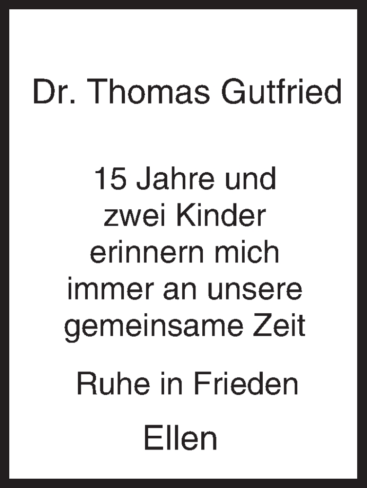  Traueranzeige für Thomas Gutfried vom 15.08.2015 aus trauer.echo-online.de