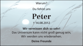 Traueranzeige von Peter Luley von Rüsselsheimer Echo, Groß-Gerauer-Echo, Ried Echo