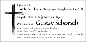 Traueranzeige von Gustav Schorsch von Rüsselsheimer Echo, Groß-Gerauer-Echo, Ried Echo