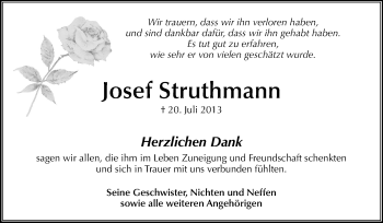 Traueranzeige von Josef Struthmann von Rüsselsheimer Echo, Groß-Gerauer-Echo, Ried Echo