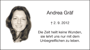 Traueranzeige von Andrea Gräf von Echo-Zeitungen (Gesamtausgabe)