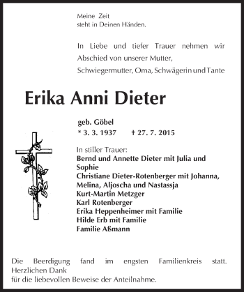 Traueranzeige von Erika Anni Dieter von trauer.echo-online.de