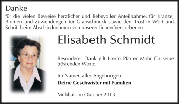Traueranzeige von Elisabeth Schmidt von Echo-Zeitungen (Gesamtausgabe)