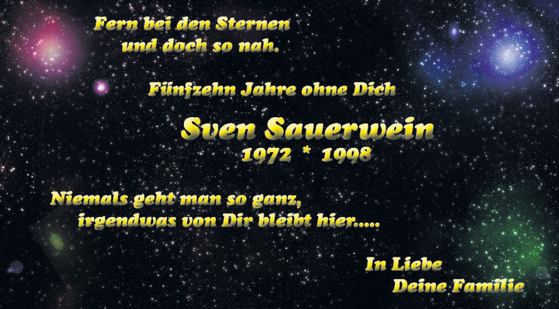  Traueranzeige für Sven Sauerwein vom 05.10.2013 aus Echo-Zeitungen (Gesamtausgabe)