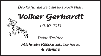 Traueranzeige von Volker Gerhardt von Echo-Zeitungen (Gesamtausgabe)