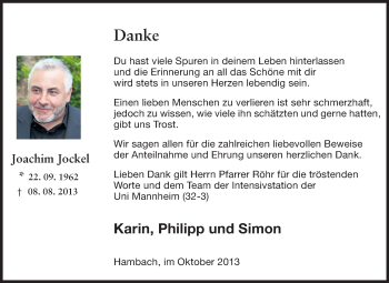 Traueranzeige von Joachim Jockel von Starkenburger Echo