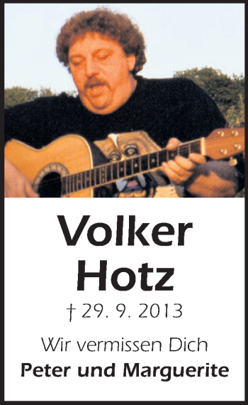 Traueranzeige von Volker Hotz von Starkenburger Echo