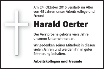 Traueranzeige von Harald Oerter von Rüsselsheimer Echo, Groß-Gerauer-Echo, Ried Echo