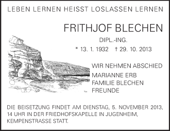 Traueranzeige von Frithjof Blechen von Echo-Zeitungen (Gesamtausgabe)
