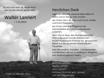 Traueranzeige von Walter Lannert von Starkenburger Echo