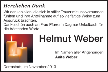 Traueranzeige von Helmut Weber von Echo-Zeitungen (Gesamtausgabe)