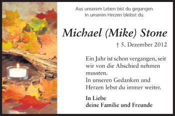 Traueranzeige von Michael Stone von Starkenburger Echo