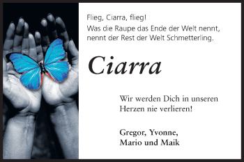 Traueranzeige von Ciarra Joi Rhodes von Echo-Zeitungen (Gesamtausgabe)