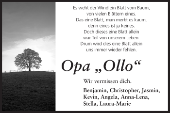 Traueranzeige von Helmut Willy Schwinn von Odenwälder Echo