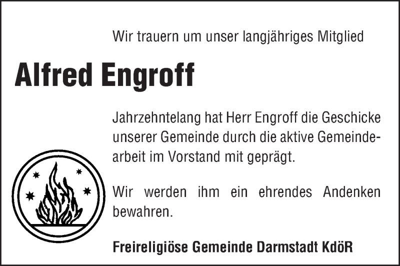  Traueranzeige für Alfred Engroff vom 11.01.2014 aus Echo-Zeitungen (Gesamtausgabe)