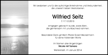 Traueranzeige von Wilfried Seitz von Echo-Zeitungen (Gesamtausgabe)
