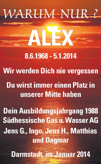 Traueranzeige von Alexandra Kimpel von Echo-Zeitungen (Gesamtausgabe)