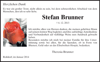 Traueranzeige von Stefan Brunner von Echo-Zeitungen (Gesamtausgabe)
