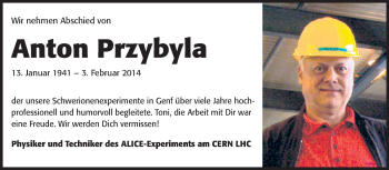 Traueranzeige von Anton Przybyla von Echo-Zeitungen (Gesamtausgabe)