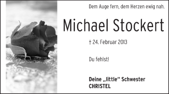 Traueranzeige von Michael Stockert von Odenwälder Echo