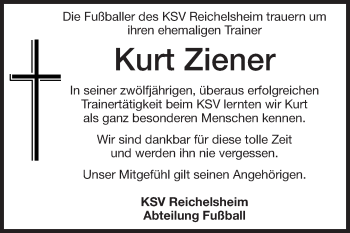 Traueranzeige von Kurt Ziener von Echo-Zeitungen (Gesamtausgabe)