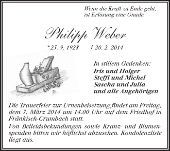 Traueranzeige von Philipp Weber von Odenwälder Echo