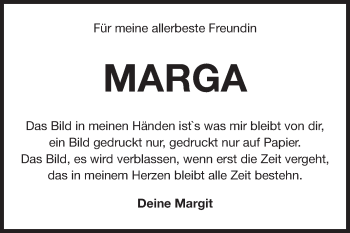 Traueranzeige von Marga  von Rüsselsheimer Echo, Groß-Gerauer-Echo, Ried Echo