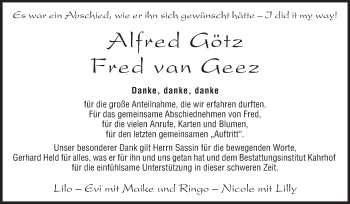 Traueranzeige von Alfred Götz von Darmstädter Echo, Odenwälder Echo, Rüsselsheimer Echo, Groß-Gerauer-Echo, Ried Echo